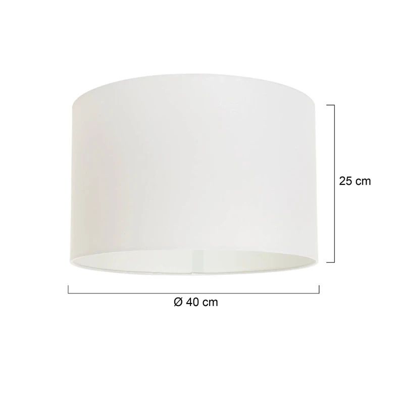 Mexlite Lampenkap | Wit Linnen Lampenkap Ø 40Cm Met E27 Support