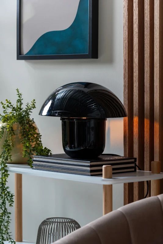 Leitmotiv Fat Mushroom LED Tafellamp | 1x E14 15W | Black