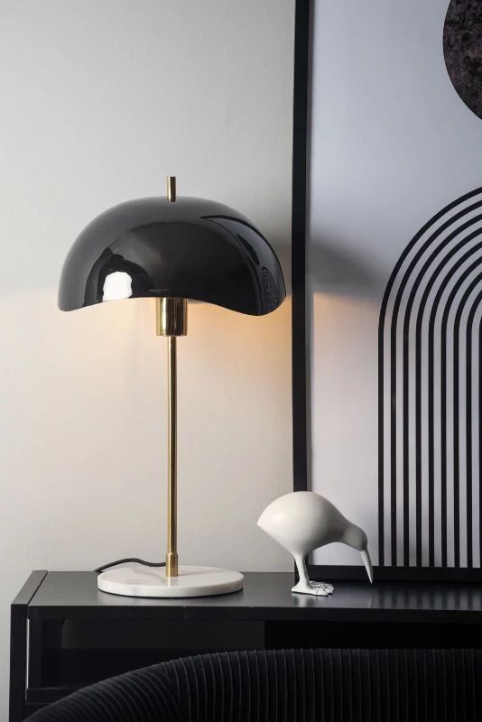 Leitmotiv Waved Dome LED Tafellamp | 1x E27 15W | Black