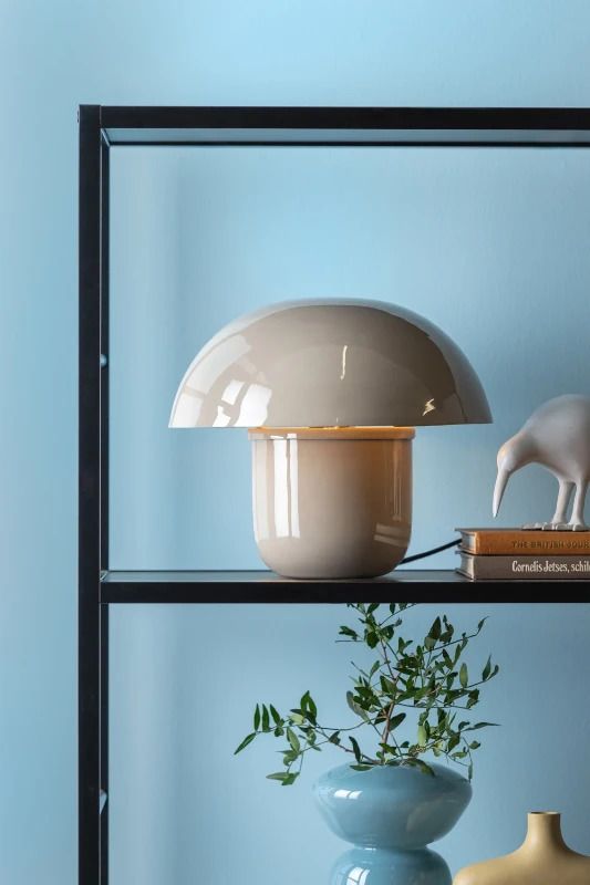 Leitmotiv Fat Mushroom LED Tafellamp | 1x E14 15W | Warm grey