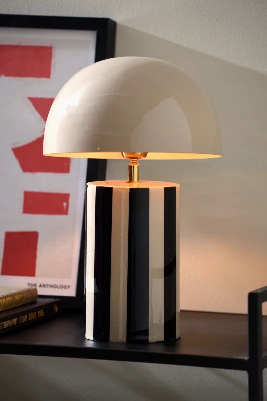 Leitmotiv Rayado LED Tafellamp | 1x E14 15W | Black & warm grey