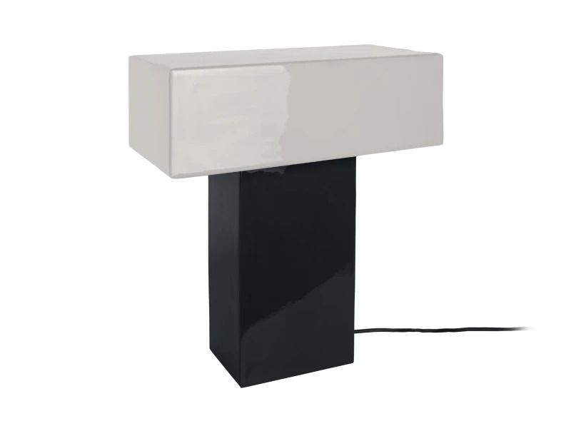 Leitmotiv Grato Recto LED Tafellamp | 1x E14 15W | Black w. warm grey
