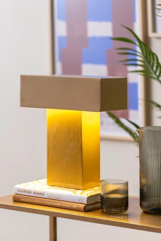 Leitmotiv Grato Recto LED Tafellamp | 1x E14 15W | Ochre yellow & soft yellow