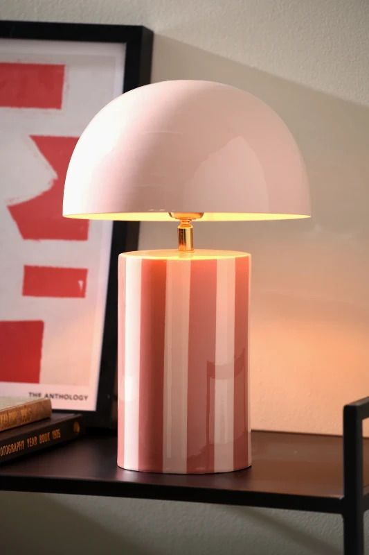 Leitmotiv Rayado LED Tafellamp | 1x E14 15W | Rose tan & soft pink