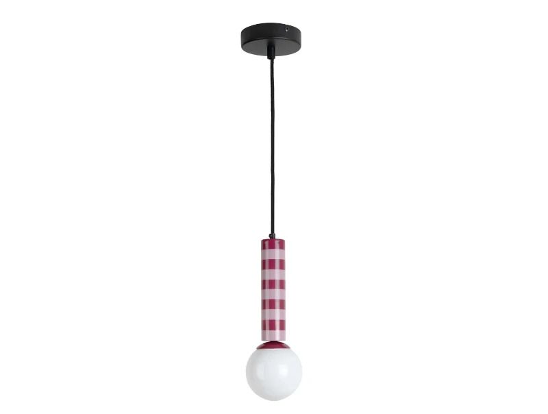 Leitmotiv Rayado LED Hanglamp | 1x E14 15W | Dark mauve & soft lavender