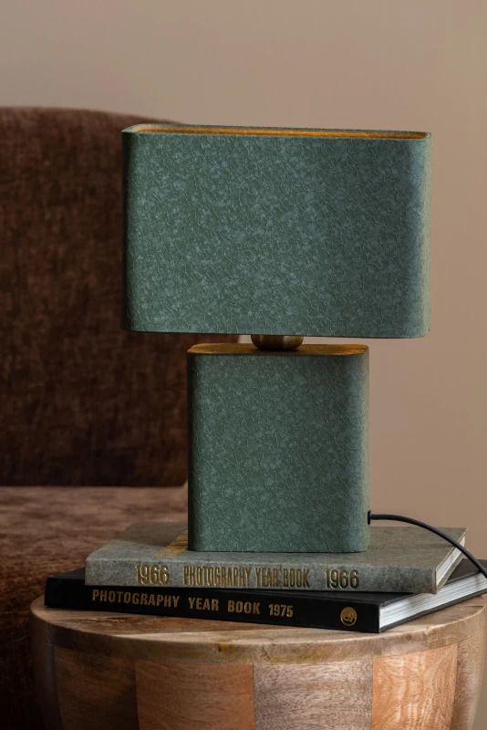 Leitmotiv Boaz Recto LED Tafellamp | 1x E27 25W | Jungle green