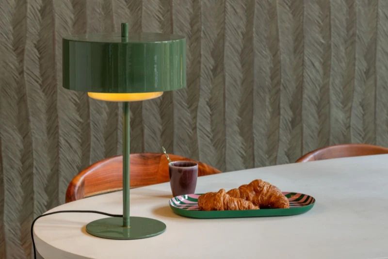 Leitmotiv Grato Anillo LED Tafellamp | 1x E14 15W | Jungle green & grayed jade