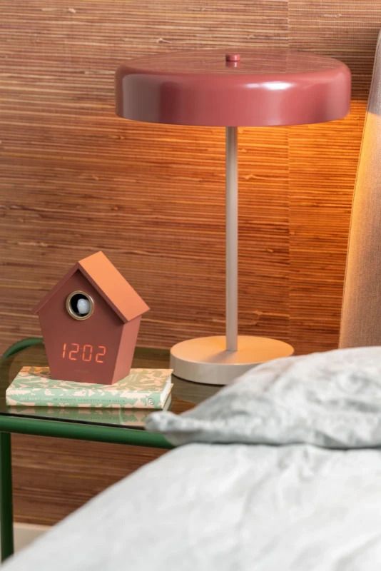 Leitmotiv Reina Palo LED Tafellamp | 2x E14 25W | Burgundy red w. warm grey