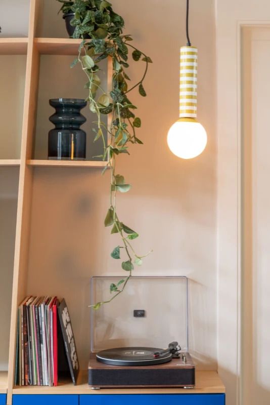Leitmotiv Rayado Retro LED Hanglamp | 1x E14 15W | Citrine yellow w. white