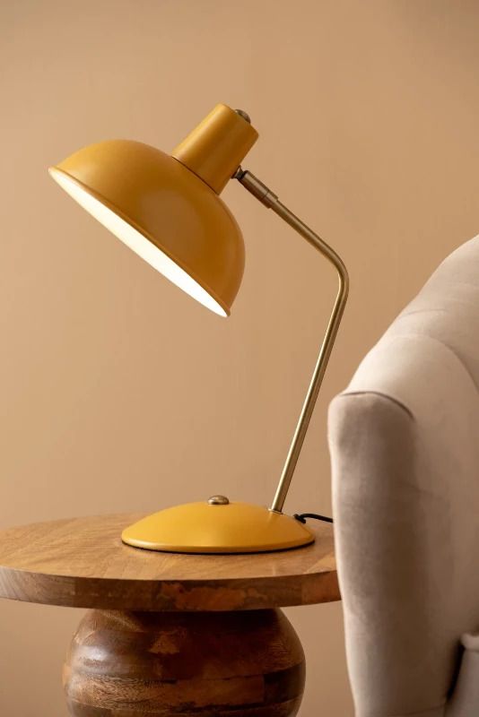Leitmotiv Hood LED Tafellamp | 1x E14 40W | Curry yellow