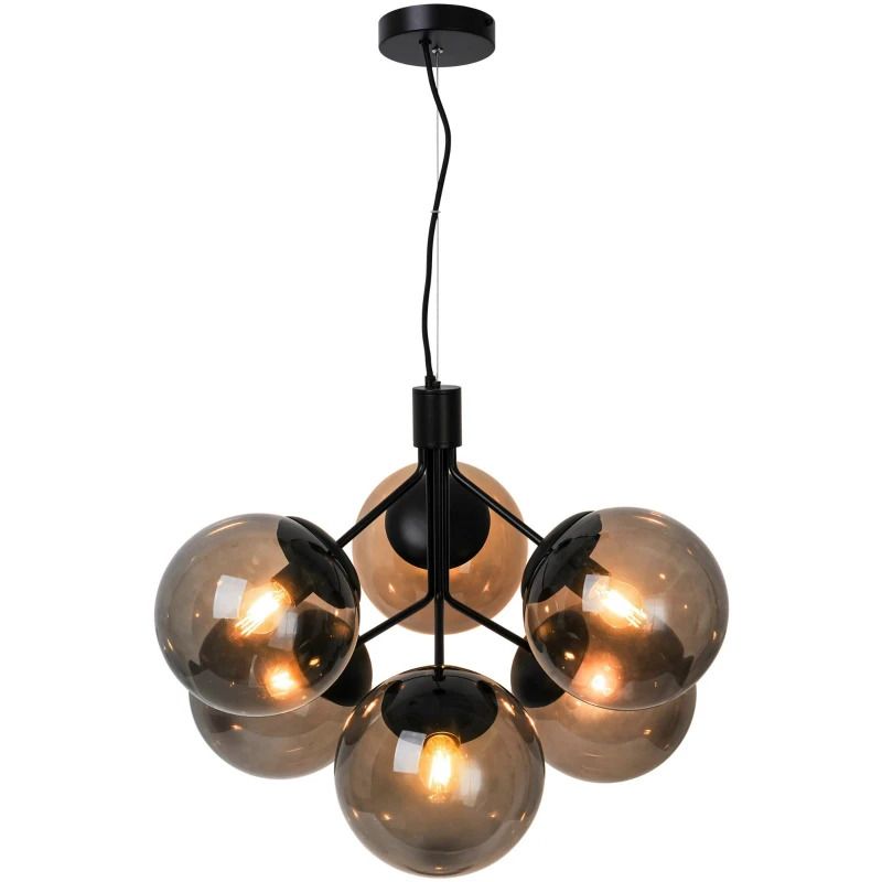 Nordlux Ivona LED Hanglamp | 6x E27 Max 28W | Dimbaar | Zwart