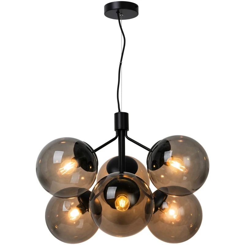 Nordlux Ivona LED Hanglamp | 6x E27 Max 28W | Dimbaar | Zwart