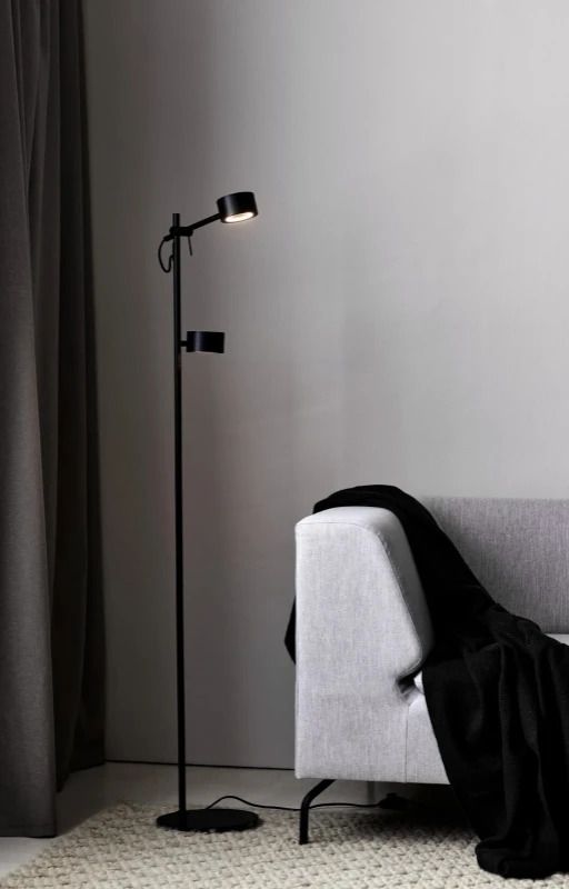 Nordlux Clyde LED Vloerlamp | 8W 2700K 350lm 827 | Dimbaar | Zwart