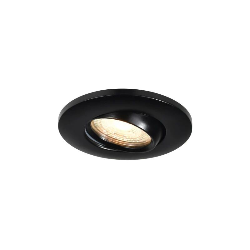 Nordlux Umberto Ø79mm LED Inbouwspot | 1x GU10 Max 7.5W | ip44 | Dimbaar | Zwart