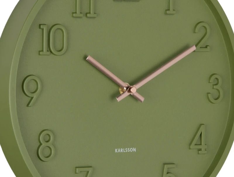 Karlsson Calma Wandklok | 30x3.8cm | Army groen