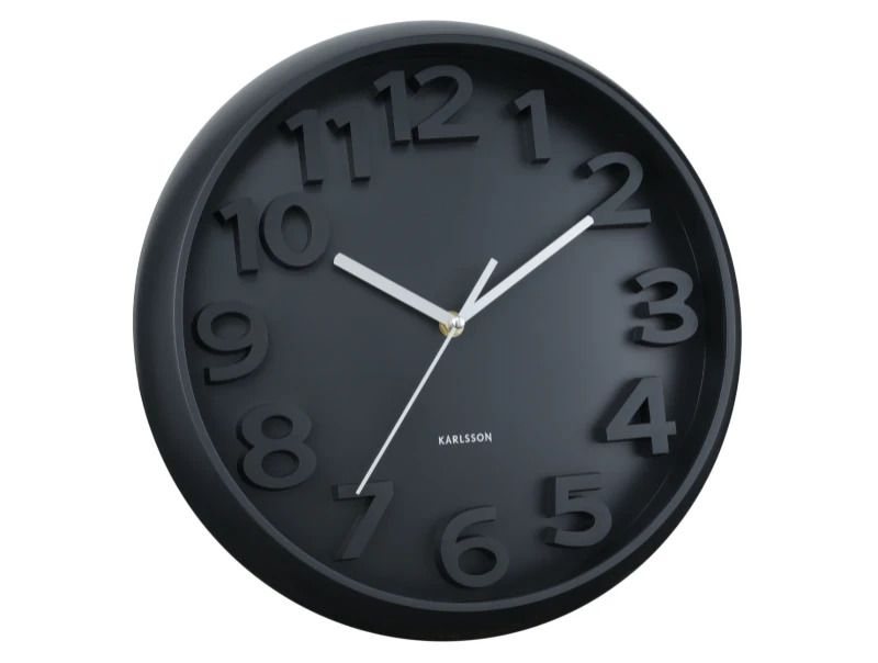 Karlsson Elevated Classic Numbers Wandklok | Ø33.5cm | Zwart
