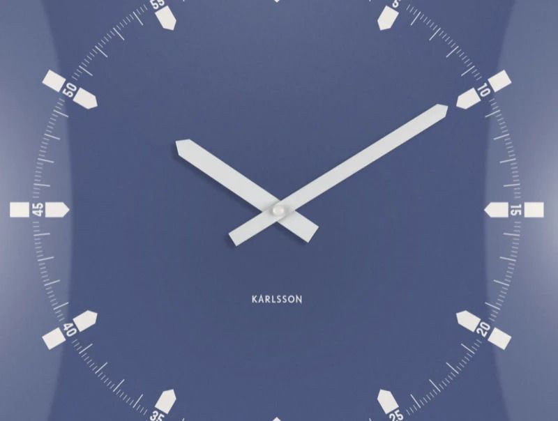 Karlsson Sucinto Dome Wandklok | 35x35x4.5cm | Navy blauw