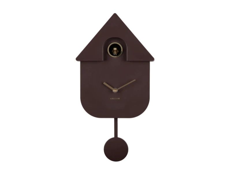 Karlsson Modern Cuckoo Wandklok | Met Koekoeksklok | 21.5x41x8.5cm | Earth bruin