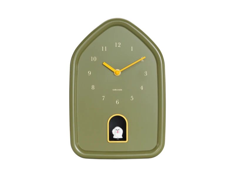 Karlsson Modern Doggy Wandklok | Ø29.1cm | Luxury groen
