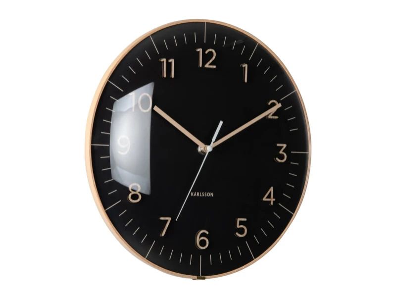 Karlsson Esencia Dome Wandklok | Ø30cm | Zwart