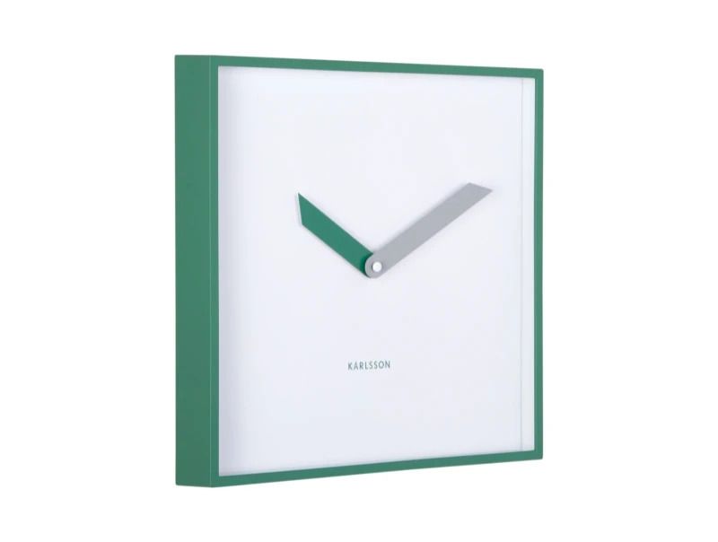 Karlsson Cool Retro Cuadrado Wandklok | 28.3x28.3x4.1cm | Retro groen