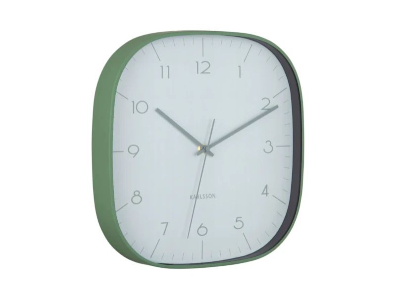 Karlsson Grato Cuadrado Wandklok | 29x29x4.3cm | Jungle green w. grayed jade