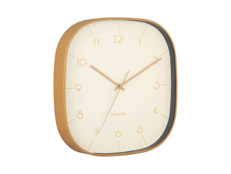 Karlsson Grato Cuadrado Wandklok | 29x29x4.3cm | Ochre geel
