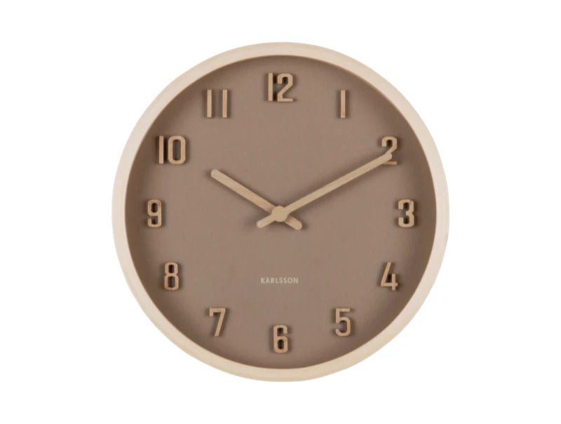 Karlsson Nervadura Wandklok | Ø22cm | Soft brown w. light hout