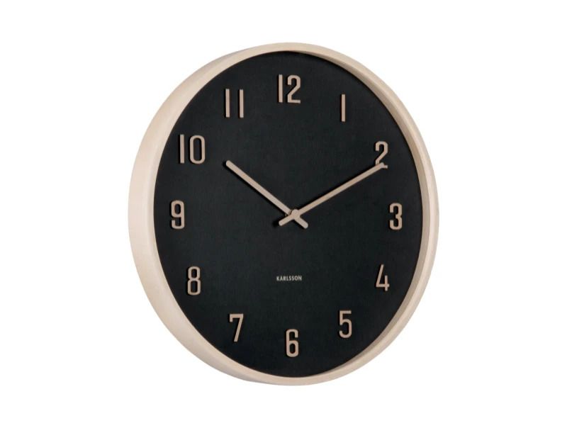 Karlsson Nervadura Wandklok | Ø40.8cm | Black w. light hout