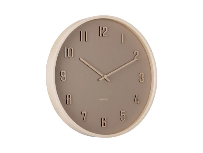 Karlsson Nervadura Wandklok | Ø40.8cm | Soft brown w. light hout