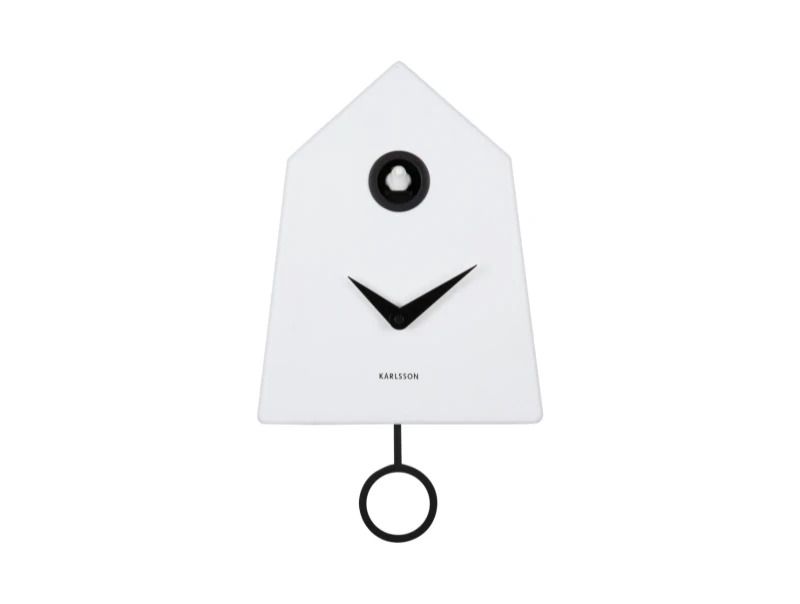 Karlsson Grafico Cuckoo Wandklok | Met Koekoeksklok | 21.5x35.5x7.4cm | Wit