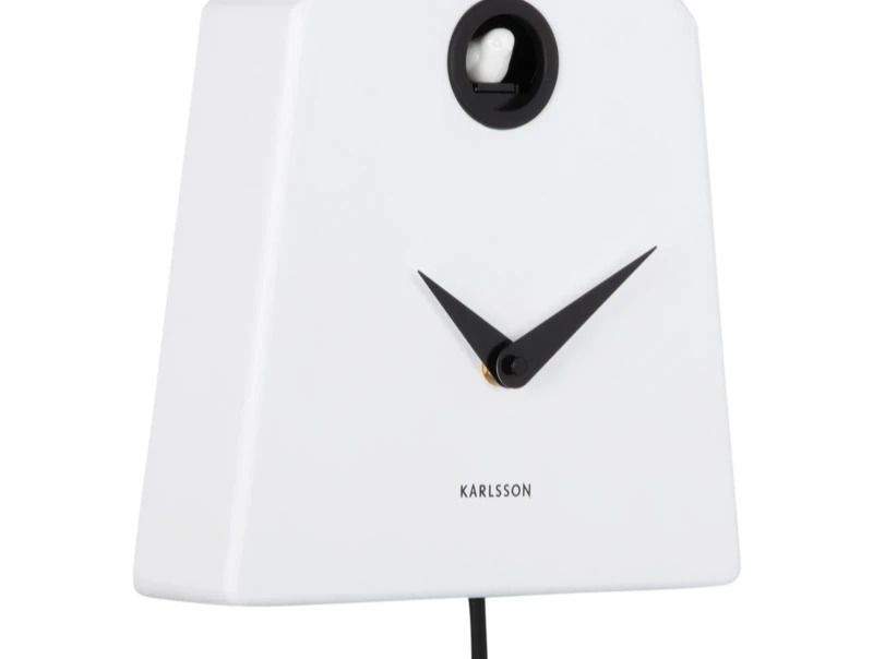 Karlsson Grafico Cuckoo Wandklok | Met Koekoeksklok | 21.5x35.5x7.4cm | Wit