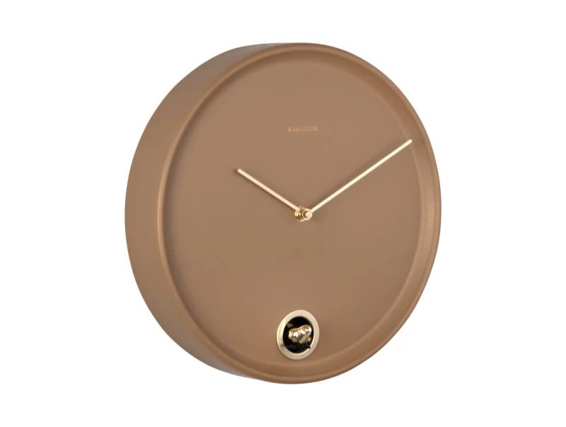 Karlsson Esencia Cuckoo Wandklok | Met Koekoeksklok | Ø30cm | Mocha bruin