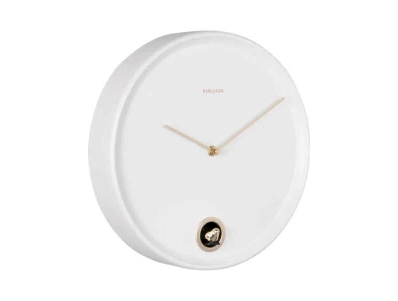 Karlsson Esencia Cuckoo Wandklok | Met Koekoeksklok | Ø30cm | Wit