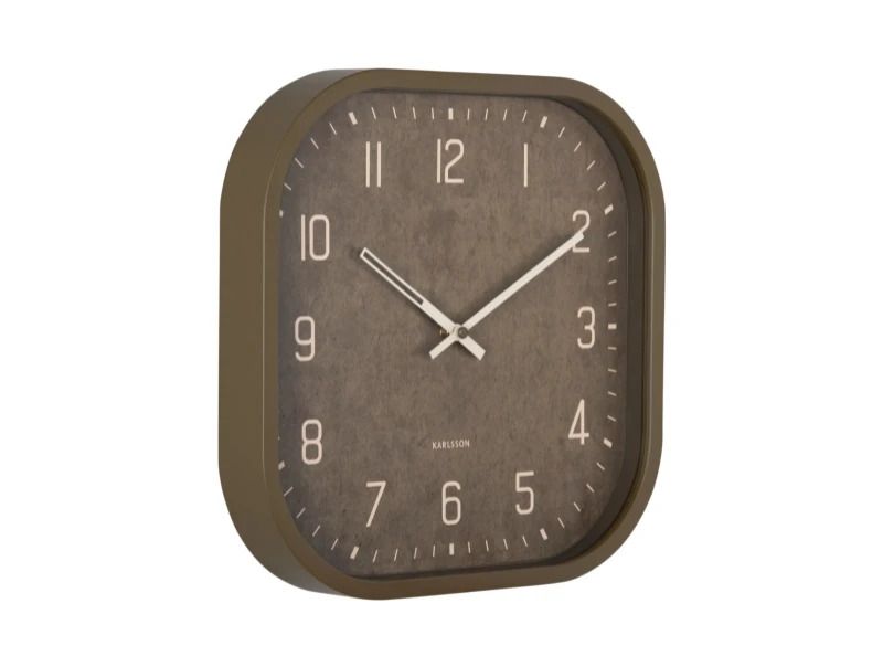Karlsson Elemental Cuadrado Wandklok | Ø30cm | Luxury groen