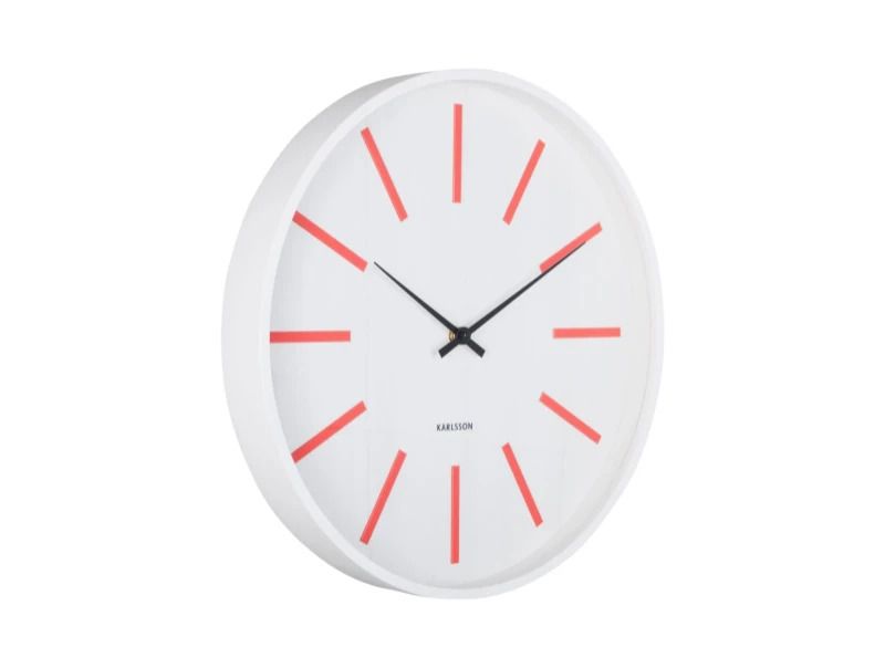 Karlsson Arruga Retro Wandklok | Ø40cm | Bright scarlet red w. wit
