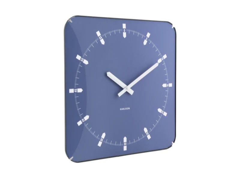 Karlsson Sucinto Dome Wandklok | 35x35x4.5cm | Navy blauw