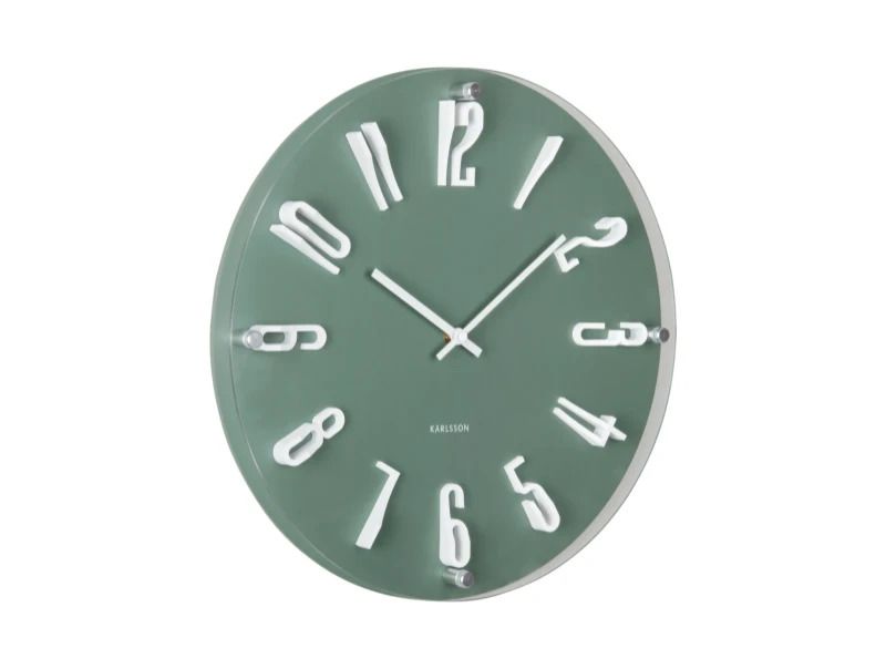 Karlsson Esencia Elevated Wandklok | Ø40cm | Jungle groen