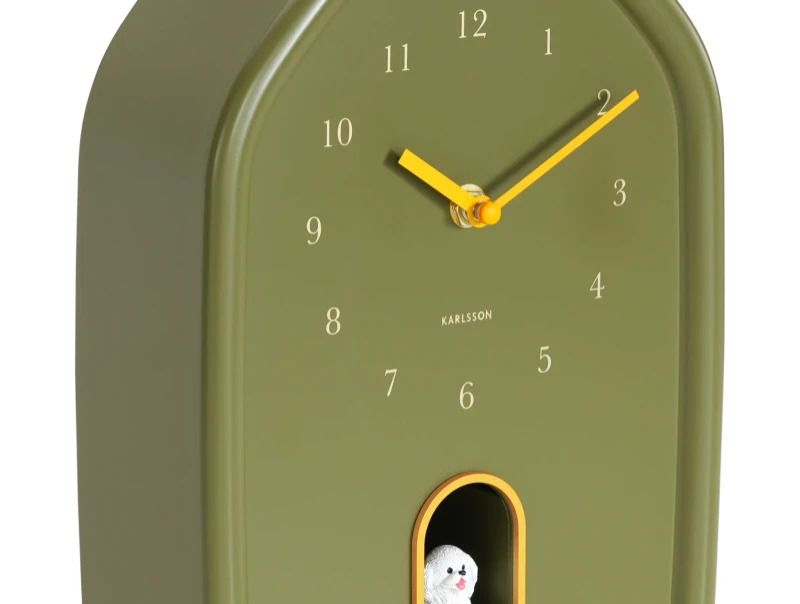 Karlsson Modern Doggy Wandklok | Ø29.1cm | Luxury groen