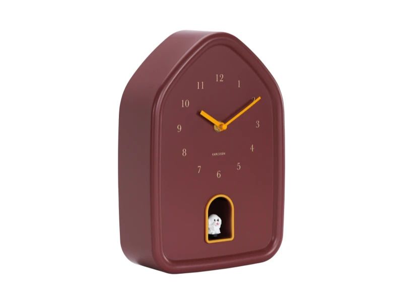 Karlsson Modern Doggy Wandklok | Ø29.1cm | Burgundy rood