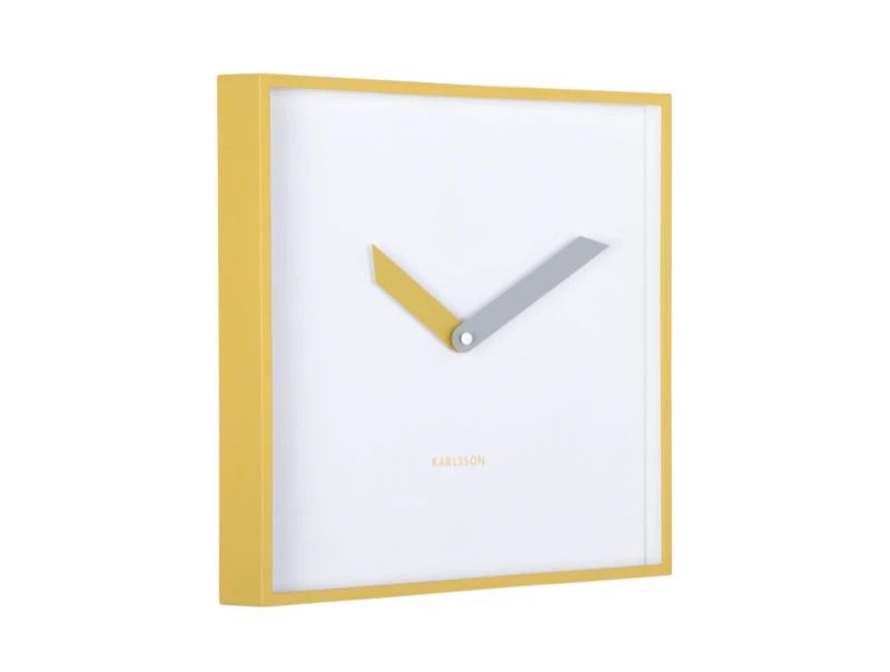 Karlsson Cool Retro Cuadrado Wandklok | 28.3x28.3x4.1cm | Citrine geel