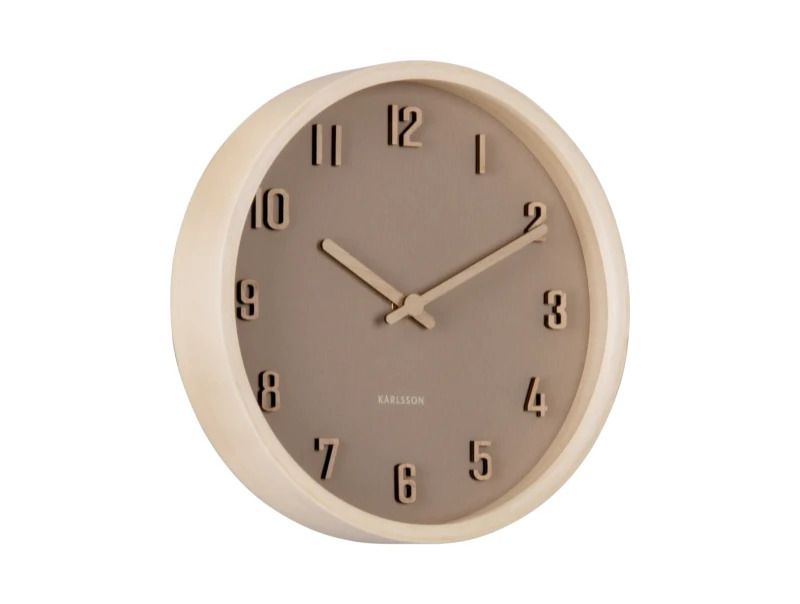 Karlsson Nervadura Wandklok | Ø22cm | Soft brown w. light hout