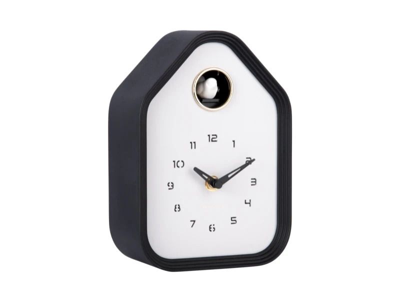Karlsson Reina Cuckoo Wandklok | Met Koekoeksklok | 14.4x20.4x7.4cm | Zwart