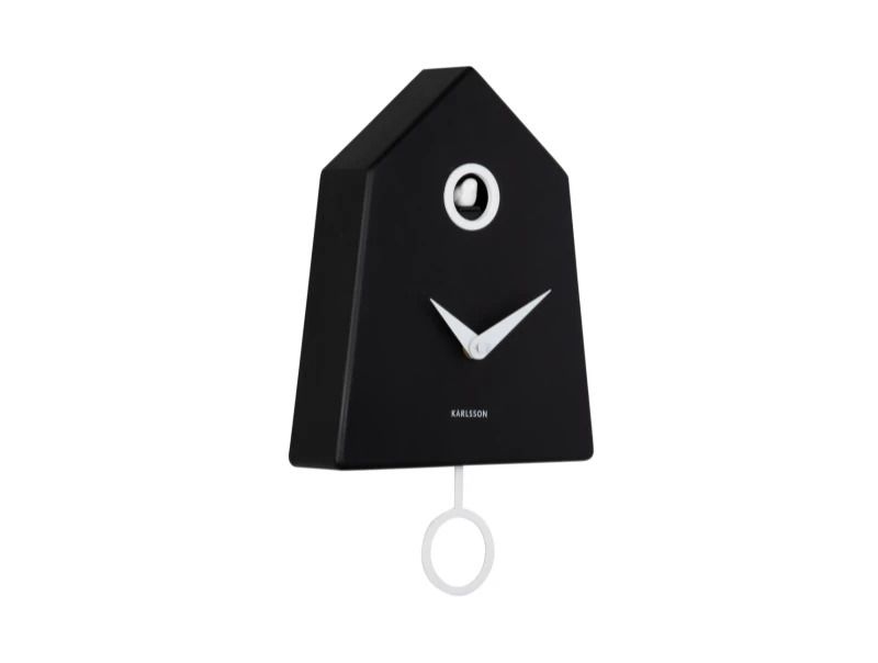 Karlsson Grafico Cuckoo Wandklok | Met Koekoeksklok | 21.5x35.5x7.4cm | Zwart