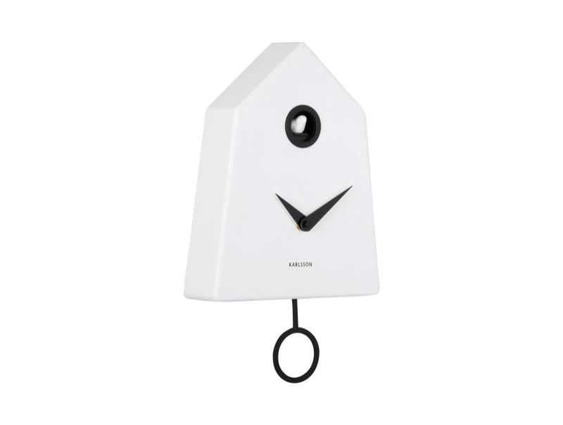 Karlsson Grafico Cuckoo Wandklok | Met Koekoeksklok | 21.5x35.5x7.4cm | Wit