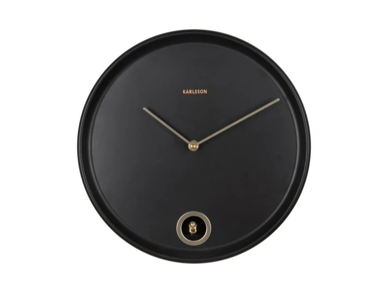 Karlsson Esencia Cuckoo Wandklok | Met Koekoeksklok | Ø30cm | Zwart