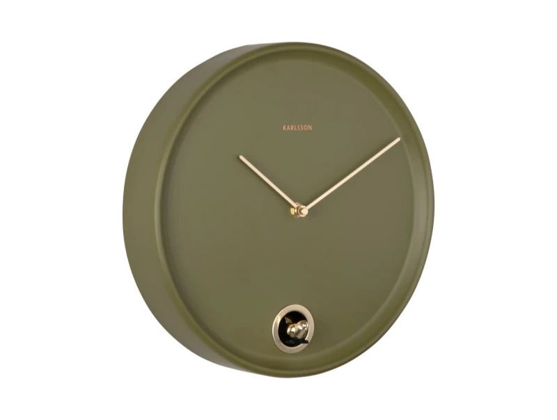 Karlsson Esencia Cuckoo Wandklok | Met Koekoeksklok | Ø30cm | Luxury groen