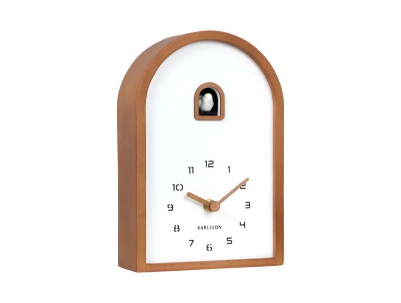 Karlsson Curva Cuckoo Wandklok | Met Koekoeksklok | 16.8x24.8x6.4cm | Dark hout