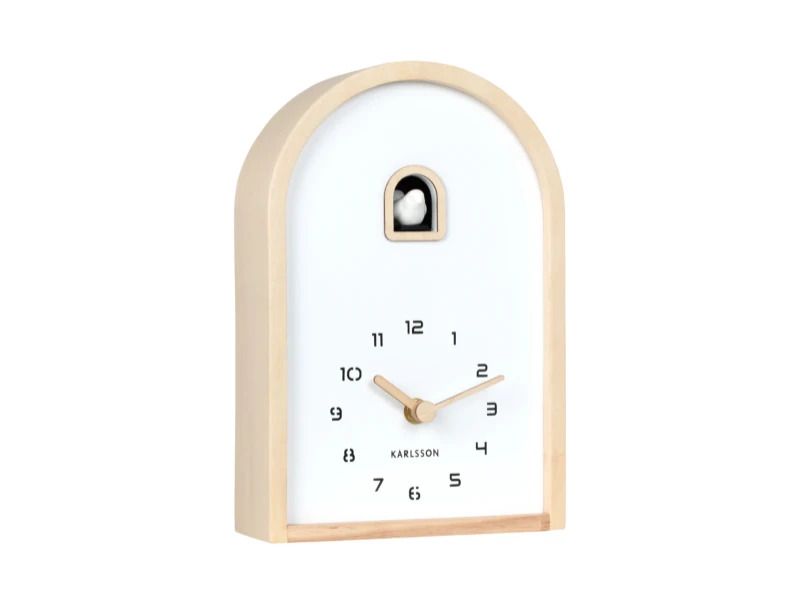 Karlsson Curva Cuckoo Wandklok | Met Koekoeksklok | 16.8x24.8x6.4cm | Light hout