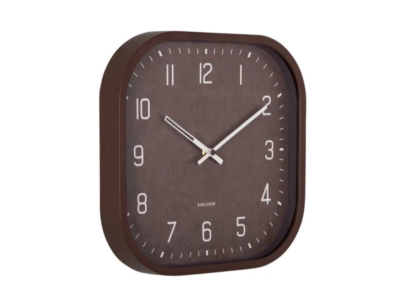 Karlsson Elemental Cuadrado Wandklok | Ø30cm | Chocolate bruin